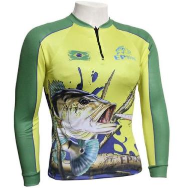 Imagem de Camiseta de Pesca EP Fishing II Feminina Tucuna Azul Brasil (+50UV), G