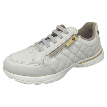 Imagem de Sapatenis Feminino Calce Facil Ajustavel Macio Leve Kolosh, Cream, 35