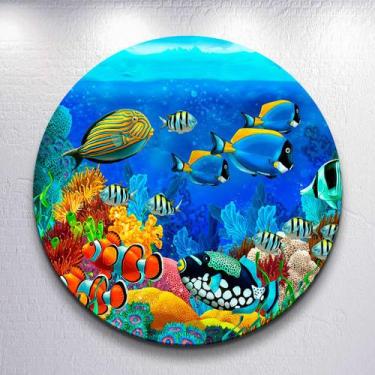 Imagem de Capas Festa Infantil Fundo Do Mar Painel Redondo Grande ou Mini Estamp
