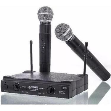 Imagem de Microfone Sem Fio Duplo Uhf Wireless Le-906 Lelong Cor Preto - Alinee