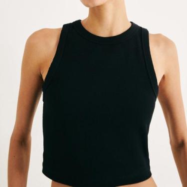 Imagem de Regata Cropped Feminina Em Ribana Hering - 4AJ0, Preto, G