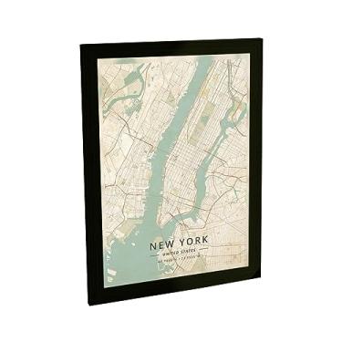 Imagem de Quadro Decorativo A2 Mapa 01 Nova Iorque Estados Unidos Decoração Poster