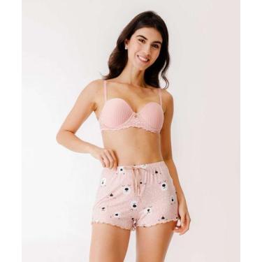 Imagem de Short Pijama Feminino Avulso Estampa Ursos Marisa-29009, Rosa, PP