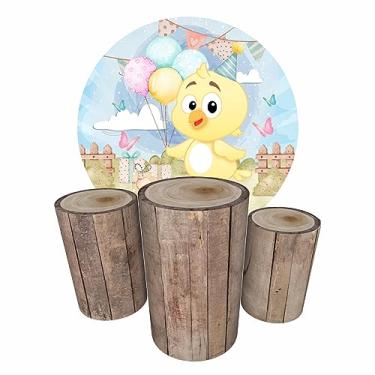 Imagem de Trio Capas Cilindro + Painel 1,50m Pintinho Amarelinho (Pintinho amarelinho K1PIN001)