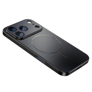 Imagem de HAOMRIYL Capa magnética para iPhone 17 Pro Max/17 Pro/Air/17, capa de proteção de lente fina rígida PC antiarranhões, preta, 17