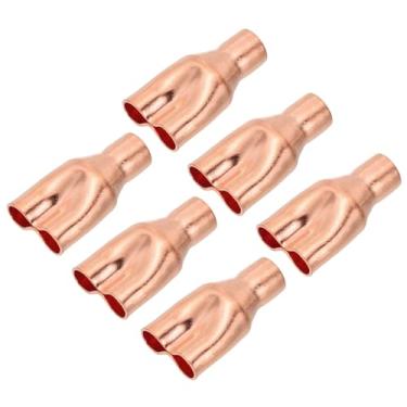Imagem de PATIKIL 5/40.6 cm x 1/10.2 cm x 1/10.2 cm ID Tee Y Tipo Conexão de cobre, 6 peças Junta de soldagem Split Union Interseção para HVAC, sistema de refrigeração de ar condicionado
