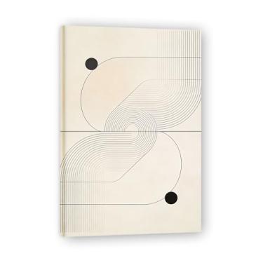 Imagem de Arte em tela minimalista azul minimalista: Serenidade tons neutros grande área em branco para decoração de espaço calmo Emoldurado 31,5 x 119,9 cm