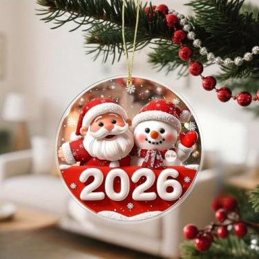 Imagem de Linda decoração de presente de ano novo para 2026, adequada para pendurar em espelhos retrovisores de carro e itens de decoração de casa (B)