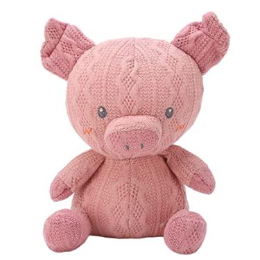 Imagem de CUOFYUNL Boneca de animais de brinquedo tecido de malha de pelúcia macia para bebês, jardim de infância, meninas, adultos, porco rosa