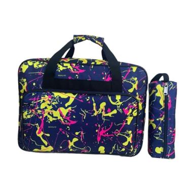 Imagem de Esquirla Bolsa de transporte para máquina de costura, tipo sacola, fácil de usar, estável e portátil, ideal para academia, viagens e camping, Azul