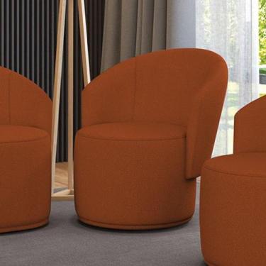 Imagem de Poltrona Decorativa Orgânica Fixa Para Sala Malu Bouclê Terra M11 - D'