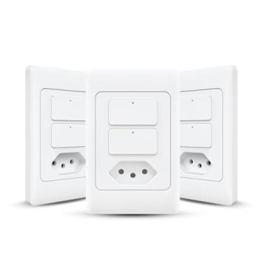 Imagem de Interruptor com Tomada Inteligente Wi-Fi AGL KS825 – Controle por App, Voz,Timer e Proteção Contra Sobrecarga