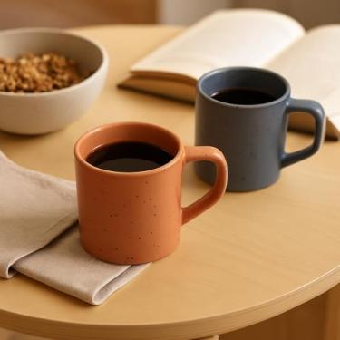 Imagem de Conjunto 4 Xícaras De Café 90ml Pavia – Modelo Sem Pires Para Uso Diário E Servir Café Espresso (Azul/Laranja)