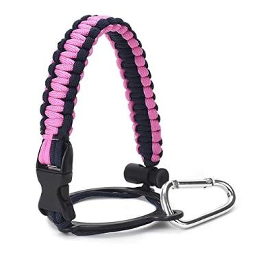 Imagem de Cinto Porta-Garrafa de Paracord para Hydro Flask e Garrafas Boca Larga Acessórios com Anel Carabiner Trilhas Acampamentos Academia Aventuras