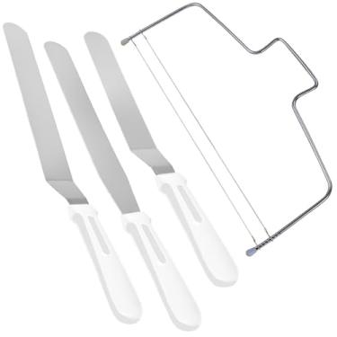 Imagem de Kit 3 Espátulas Confeiteiro E Nivelador Em Aço Inox Para Bolos, Tortas e Sobremesas