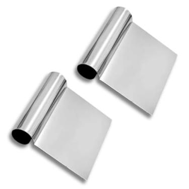 Imagem de Espátula Tubular Inox | Raspadora e Cortador p/Massas, Bolo, Legumes e Cozinha Multiuso(2 UND)