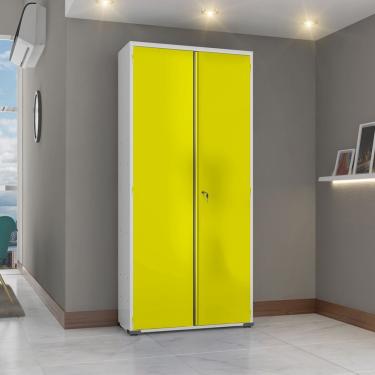 Imagem de Armário Aço Escritório Fechadura 4 Prateleiras Ea301 Amarelo