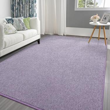 Imagem de Pettop Tapetes roxos claros de 15 x 23 cm para sala de estar, quarto, tapete de espuma viscoelástica espessa, moderno, minimalista, super macio, para crianças, meninos, meninas, tapetes