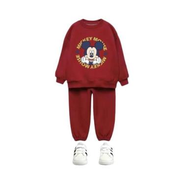 Imagem de Conjunto De Moletom De Manga Longa Mickey Para Crianças De 0 a 6 Anos,