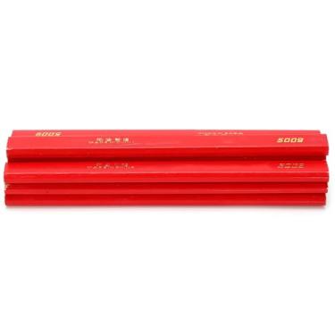 Imagem de 10 Pçs de lápis de carpinteiro, lápis de carpinteiro de madeira oval de núcleo vermelho, ferramentas manuais de marcação de madeira, 170 mm