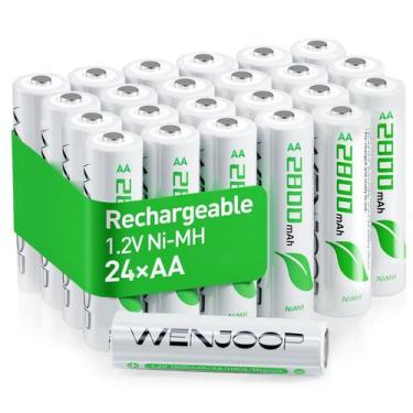 Imagem de Baterias AA recarregáveis WENJOOP 2800mAh de alta capacidade, pacote c