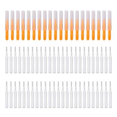 Imagem de 70un Ferramentas Limpeza Chuveiro, 2 Estilos Escovas Limpeza Chuveiro Acessórios Casa Banho para Desobstruir Bicos Minúsculos Pequenos Orifícios em Torneiras e Vãos Lavatório(Laranja e Branco)