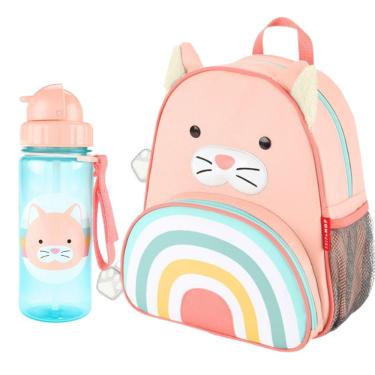 Imagem de Kit Mochila Com Garrafinha Zoo Gatinha - Skip Hop