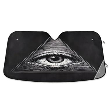 Imagem de Toldo de carro triangular que tudo vê para-brisa frontal proteção UV para a maioria dos sedãs SUV caminhão pequeno