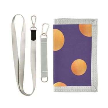 Imagem de GAIGEO Carteira feminina de nylon com glitter lavanda para crianças, meninos, meninas, porta-chaves e bolsos, Bolinhas de Halloween, one size