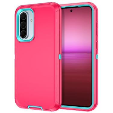 Imagem de I-HONVA Capa para Samsung Galaxy A36 5G à prova de choque à prova de poeira/queda, 3 camadas, proteção total [sem protetor de tela] Capa resistente para Galaxy A36 5G, rosa/verde