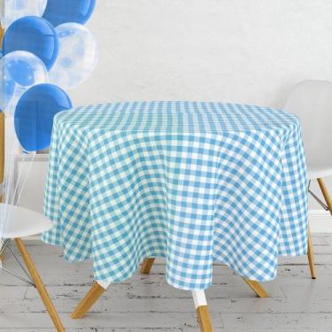 Imagem de 4 Toalha Mesa TNT Xadrez Festa Junina Italiana Az Redonda - Idealiza