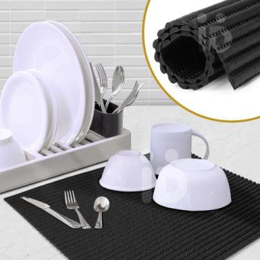 Imagem de 2 Tapete Escorredor De Louça Pia PVC Antimofo 43x33cm M2 - Idealiza
