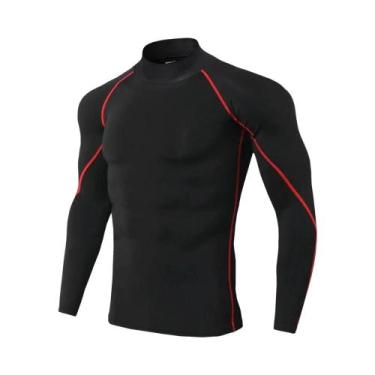 Imagem de Camiseta De Compressão Masculina Para Inverno, Roupa Esportiva Quente 