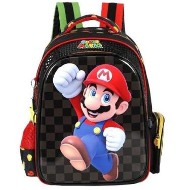 Imagem de Mochila de Costas Infantil Super Mario Black Luxcel, Preto