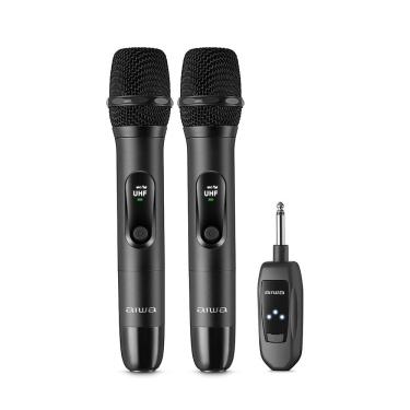 Imagem de Microfone Aiwa Preto Sem Fio Wireless Aws-mic-01 Bivolt Aws-mic-01_biv