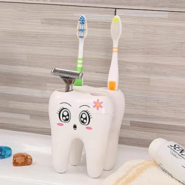 Imagem de Suporte em Forma de Dente Fofo Escova Dentes Cartoon Materiais Banheiro Porta-Dentes Porta-Lâmina Fácil Usar Limpo Prático Ferramenta Uso Diário Casa