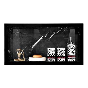 Imagem de Nicho Banheiro de Embutir Porcelanato Preto 60x30x10 Cm - PHZ, Nero Ma