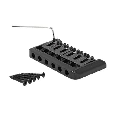 Imagem de aqxreight Guitarra Elétrica Saddle Bridge Preto Resistente Durável Guitarra Fixa Hardtail Saddle Bridge para de 6 Cordas e Telecaster para Guitarras Sua Ponte Ponte A