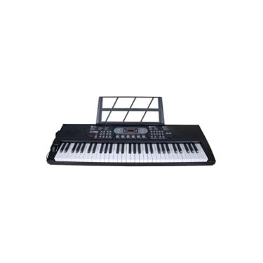 Imagem de Spring Teclado Musical TC-161MK, 61 Teclas Sensíveis ao Toque, 200 Timbres e Ritmos, Display LED, Preto, com Pitch Band, Entrada para Microfone, Bivolt
