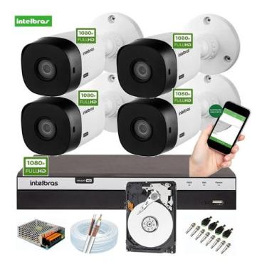 Imagem de Kit Intelbras 4 Cam 1220b Fullhd Dvr Mhdx 3004c Full Hd C/ Hd