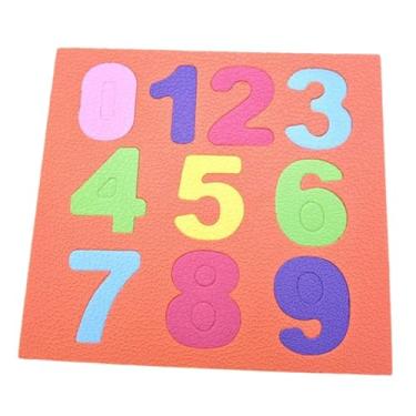 Imagem de oshhni Tapete de atividades educativo em espuma EVA com encaixe de formas para desenvolver a coordenação e a coordenação olho-mão, ideal para salas de, Número