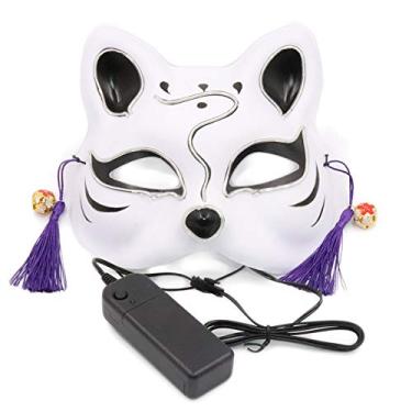 Imagem de Máscara de Meia Face Fox LED Luminosa para Cosplay Festa Halloween com 4 Modos Luz Estável Lento Rápido e Piscando Ajuste Confortável Festas Clubs Dis