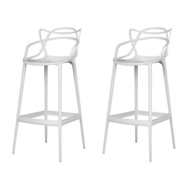 Imagem de Kit 2 Banquetas Aviv Allegra Solna Fratini 109 cm (altura) Polipropileno Cor Branco