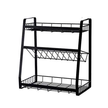 Imagem de pcagfaajmh Rack de cozinha organizador de especiarias com prateleira de especiarias de metal para mesa