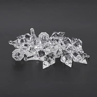 Imagem de Zerodis Pingente de Cristal Diy Diamante Acrílico Contas Pingente Cristal Diy Acessórios de Decoração para Casa Textura Clara e Luz Transparente Adequada para Lustre de Roupas e Cortina