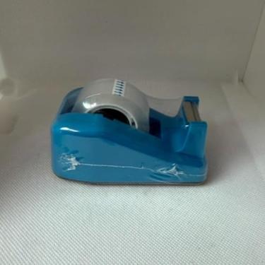 Imagem de Dispensador de fita portátil antiderrapante e tesoura | Alça ergonômica, tesoura embutida, embrulho de escritório, polipropileno