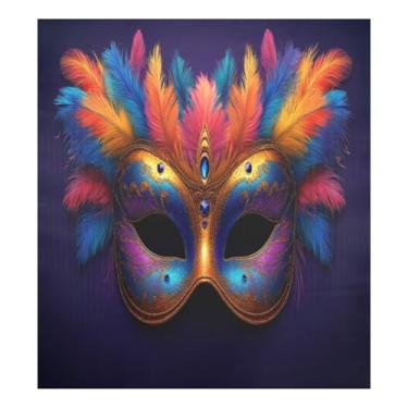 Imagem de Blueangle Máscara colorida de carnaval para lava-louças, capa frontal para lava-louças, adesivos de eletrodomésticos, adesivos de eletrodomésticos, 58 cm C x 66 cm, adesivo magnético decorativo (66)