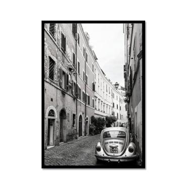 Imagem de Impressão em tela de fotografia de paisagem em preto e branco cenário da Itália para decoração de sala de estar - Veneza, Costa Amalfitana, Roma, Milão, Five Oceanside Towns Pôster de arte de parede