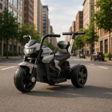 Imagem de Mini Moto Esportiva Elétrica Infantil Cinza Brinquedo Motorizado para 