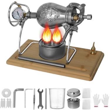 Imagem de Máquina de pipoca chinesa de 350 ml, máquina de canhão de pipoca de alta pressão, máquina de canhão manual de aço inoxidável para festa de família (com 2 sacos)